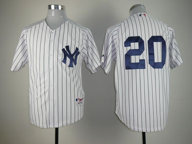 Men New York Yankees #20 No name White MLB Jerseys